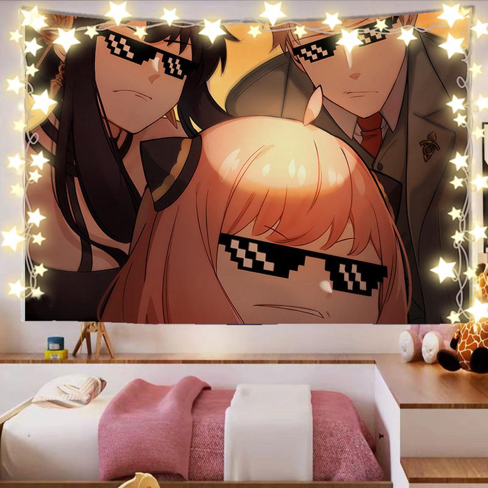 Spy X Family Ania Anime Wall Tapestry Dormitory Bedroom Headboard Decorative Artwork for Fans