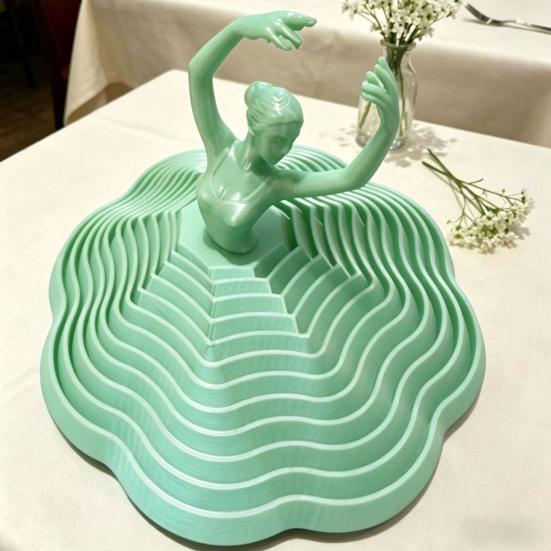 3D Printed Ballet Dancer Ornaments Spinning Ballet Girl Sculpture Rotational Movement Elegant Desk Decor for Home Office Creative Spaces Gifts