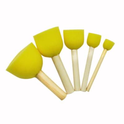 Wooden Handle Sponge Paintbrush for Kids' DIY Art & Graffiti
