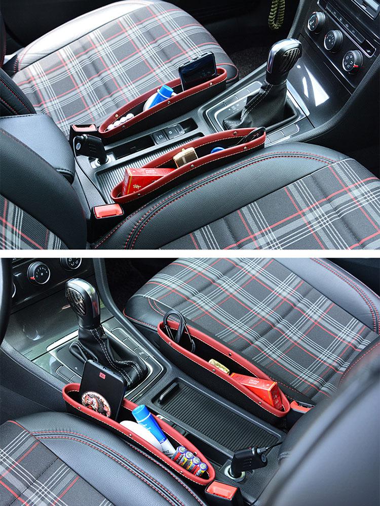 Seat Gap PU Case Storage Bag Car Organizer Artificial Leather Car Seats Gap Bag Car Accessories High Quality Storage Bag