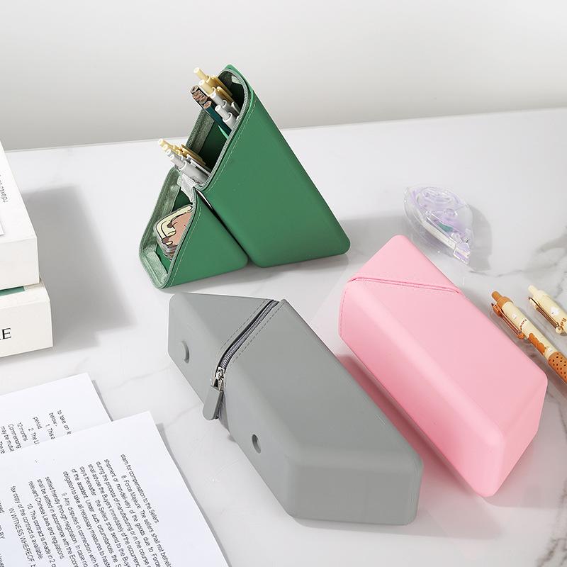 Silicone Pencil Case Large Capacity Stretchable Pen Holder, Korean Style Stationery Organizer