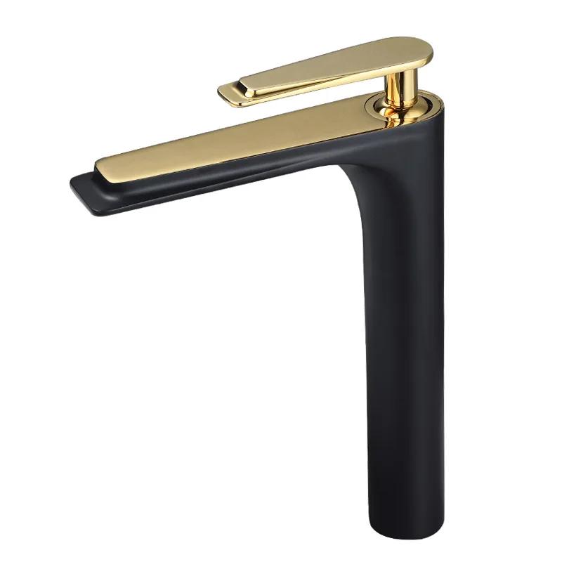 Northern Europe Basin Faucet Hot Cold Mixers Taps Deck Mount Bathroom Sink Basin Faucets Single Handle White Black Gold