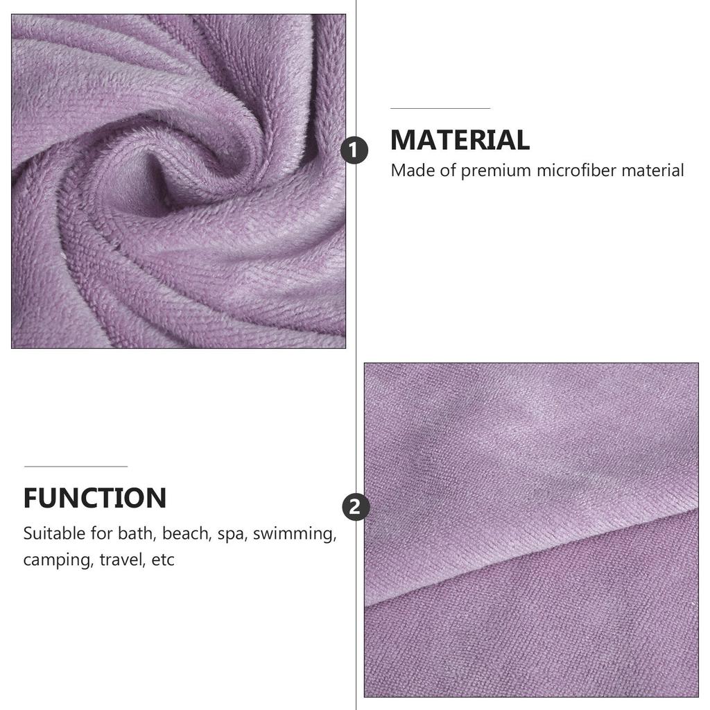 Microfiber Bath Towel 70x140cm Light Purple Lightweight Quick Dry Super Absorbent Texture for Women Bath Spa Beach