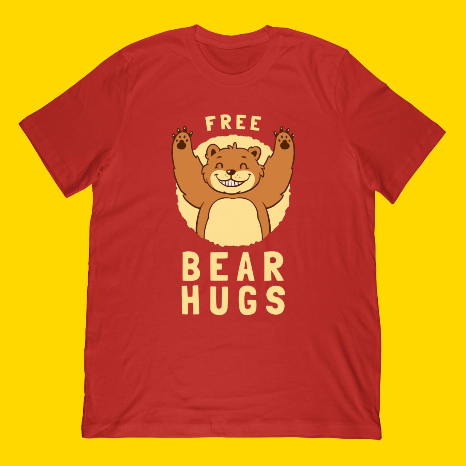 Free Bear Hugs T-Shirt | Funny Animal Joke Apparel XL