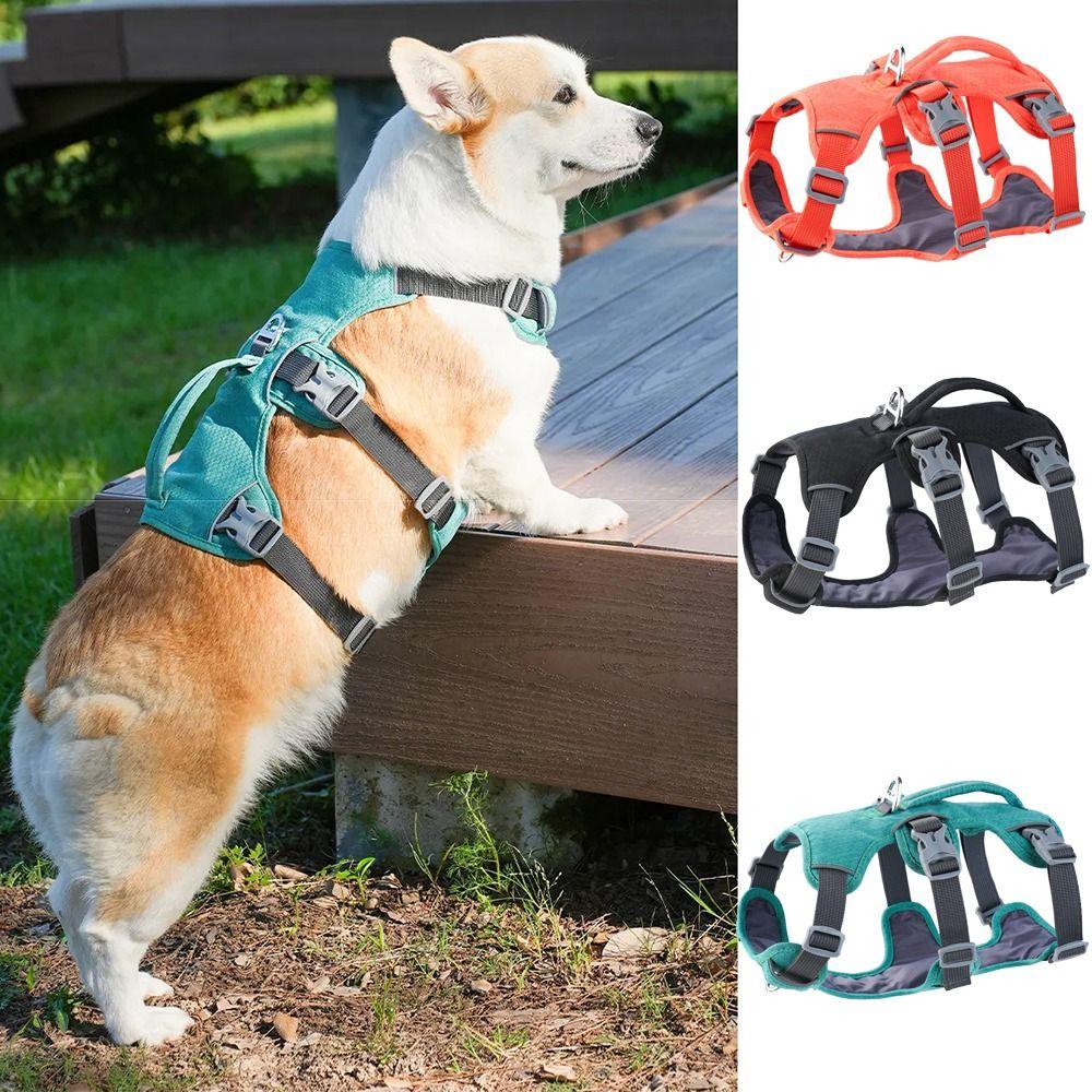 Reflective Vest Dog Harness Adjustable Design Nylon Pet Vest Protective Reflective Pet Harness Pug