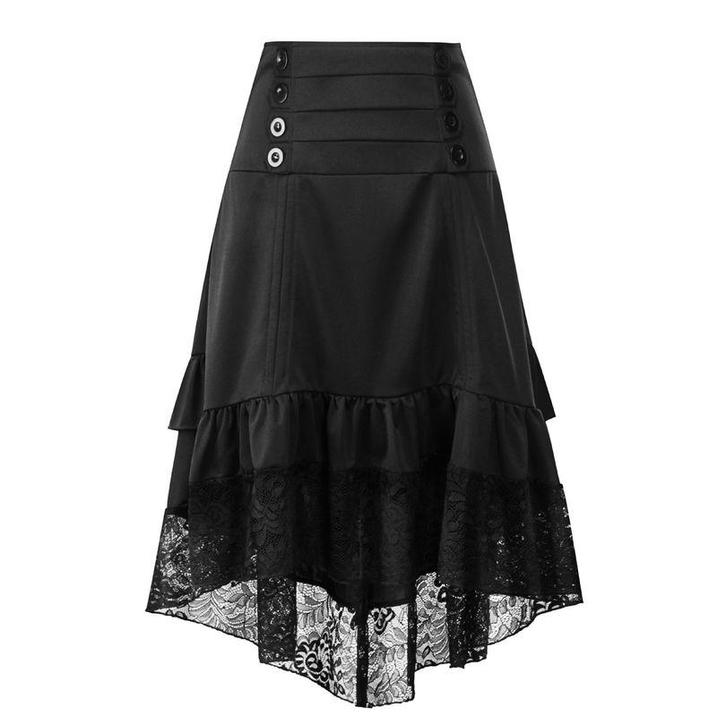 Retro Halloween Gothic Style Medieval Skirt Black XL
