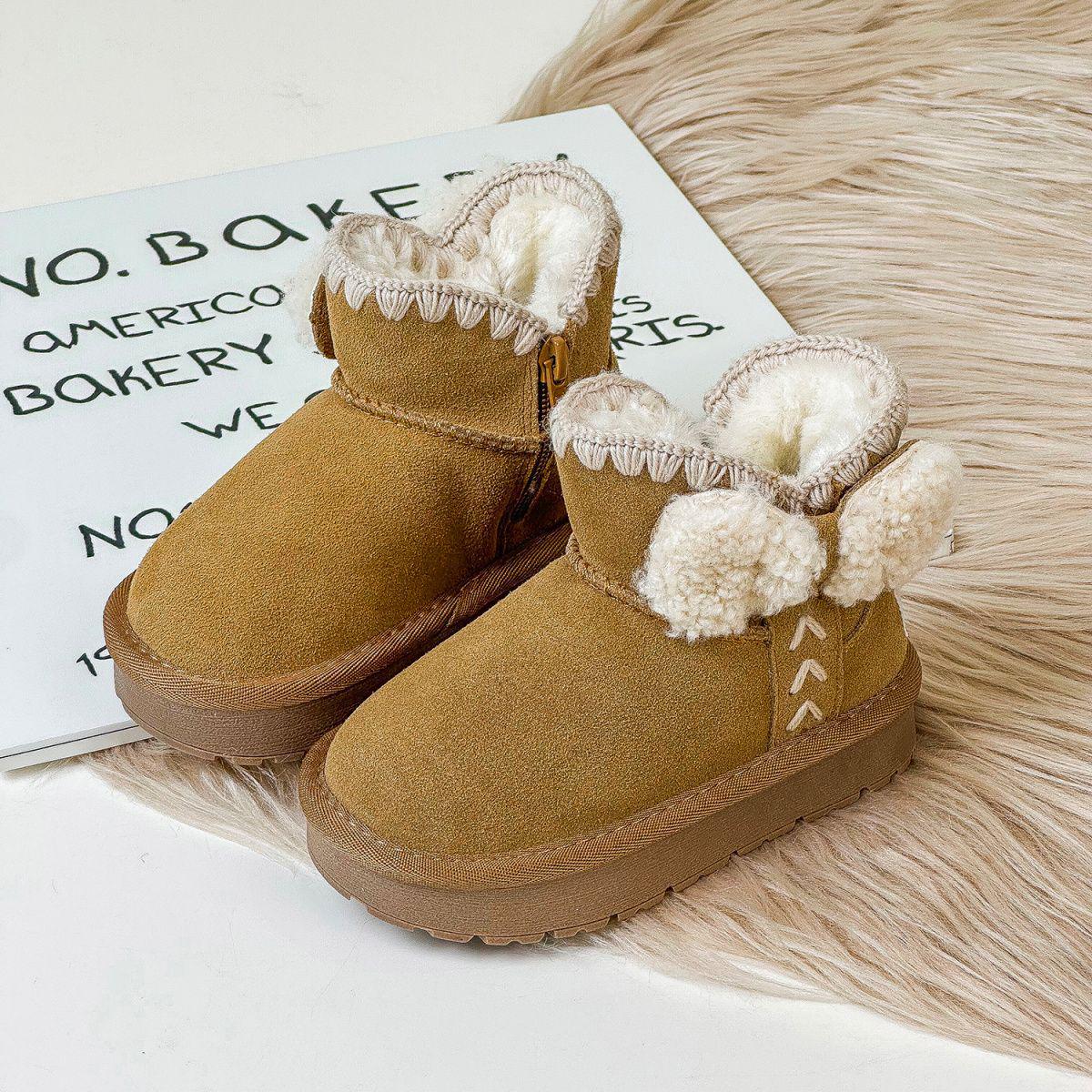 

Winter 2025 Girls Velvet-Lined Snow Boots for Ages 1-3 Inner length 19cm верблюд