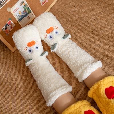 Meias de Chão para Adultos Meias Pós-parto para Casa Aquecedores de Pernas Meias de Dormir Meias de Neve de Natal Pantufas de Fleece de Coral Meias para Tapete
