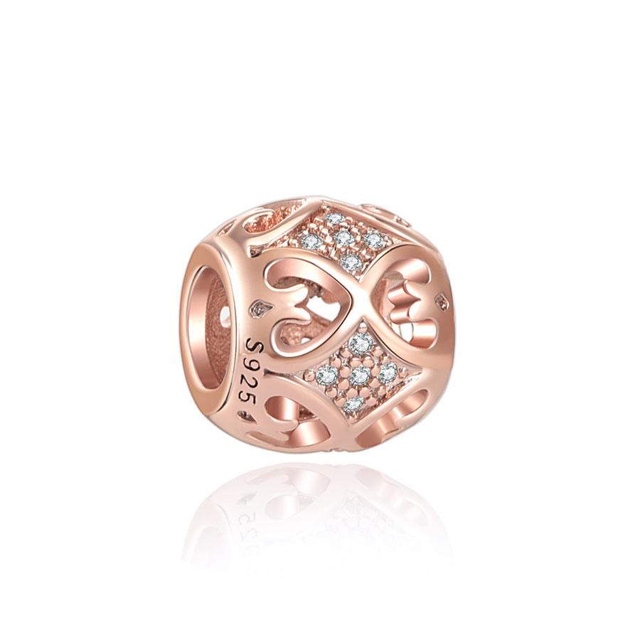 Rose Gold Series 925 Silver Cake Butterfly Cattle pendant Charm Bead Fit Bracelet Jewelry For Annversary Gifts