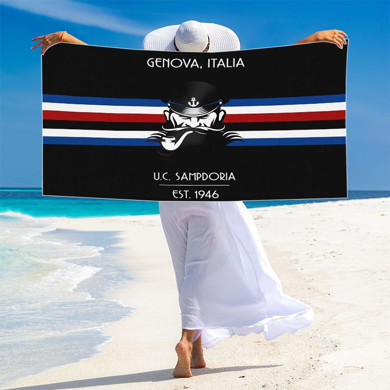 Print Ručník na pláž UC Sampdoria, Velký měkký rychleschnoucí ručník na pláž, kempování, plavání