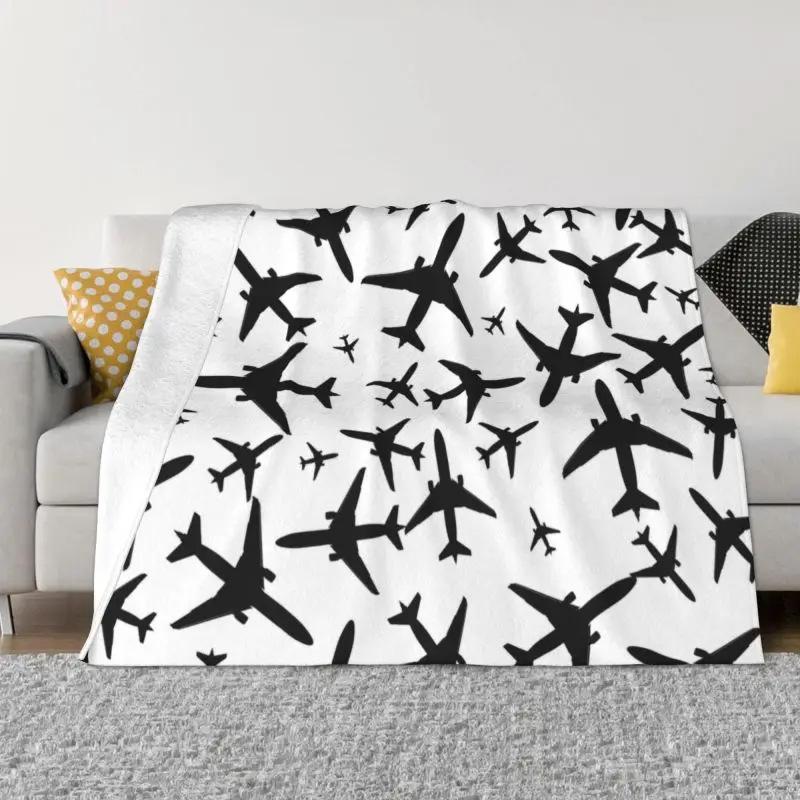 Flying Fortress Fighter Blanket Pilot Plane Thermal Soft Flannel Blanket Portable Travel Blanket