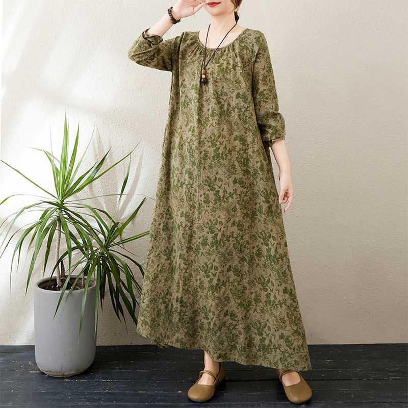 

2025 Новое минималистичное платье с круглым вырезом и длинным рукавом в стиле отпуска 2XL