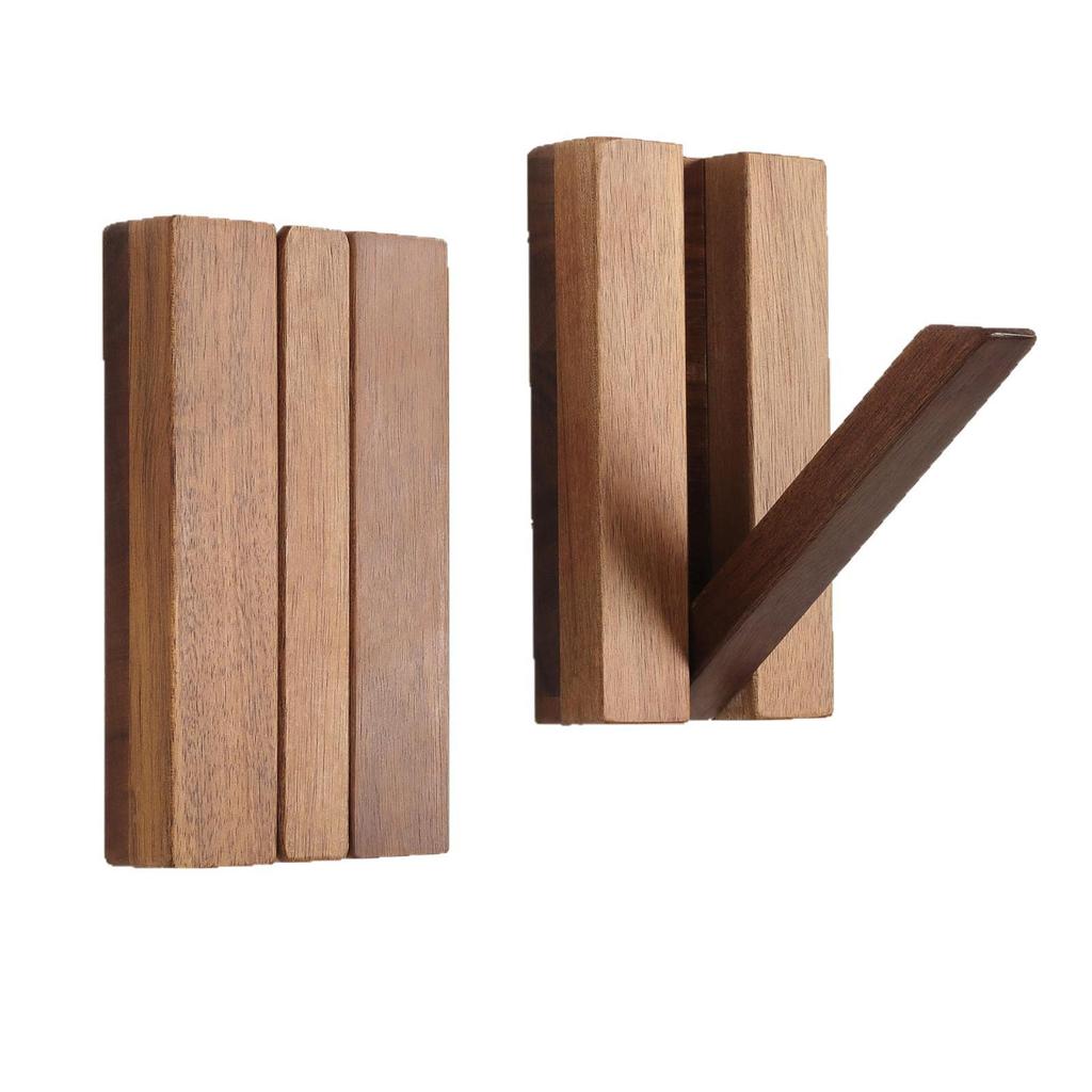 Japanese Style Solid Wood Piano Key Coat Hook – Hole-Free, Creative Single Hook for Entryway Behind Door