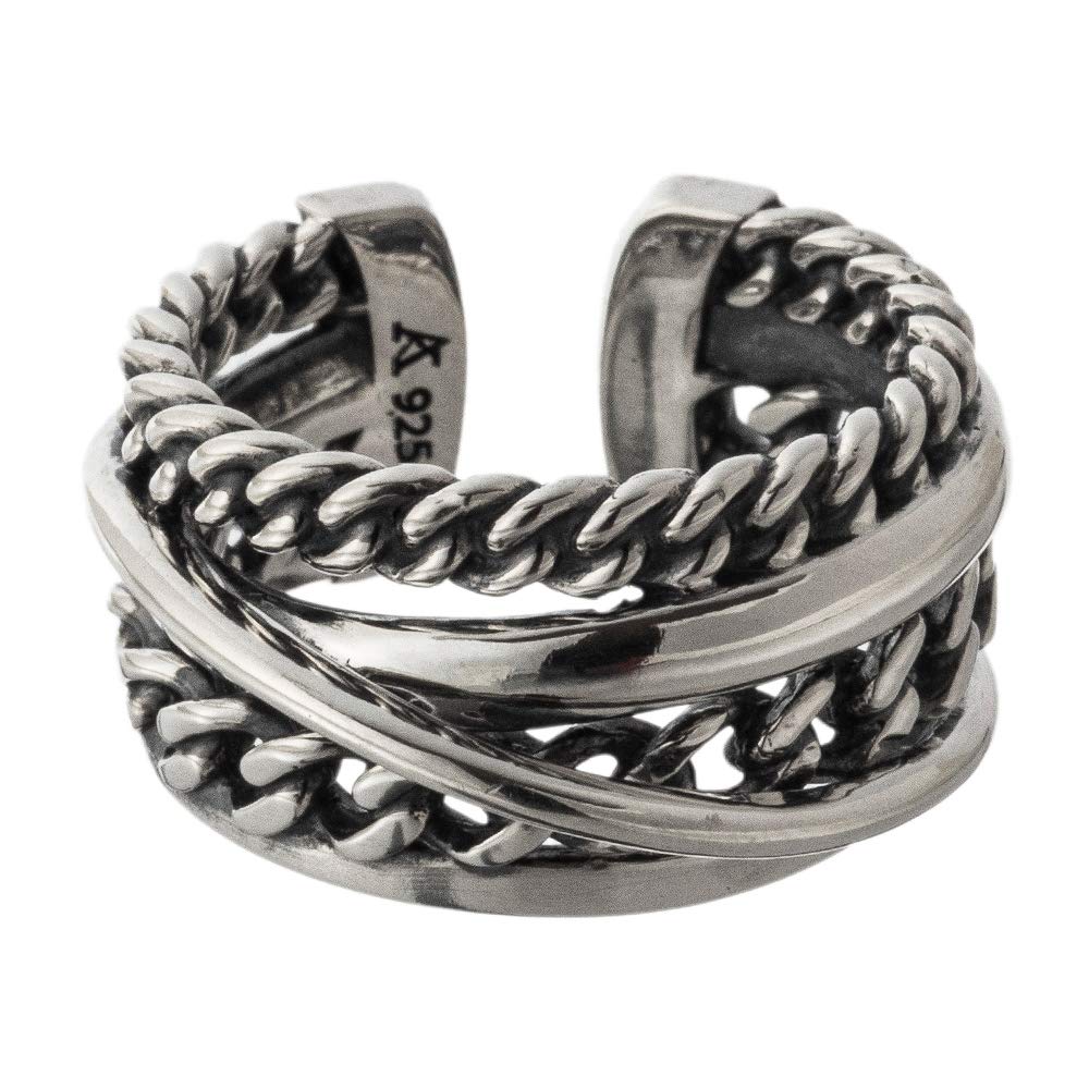 Artemis Kings Gradient Curb Chain Ring Silver Accessory for Men and Brand Silver 925 AKR0053, Women, Jewelry, Ring,
