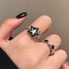 Contrasting Color Opal Star Ring, Women's Ins Tide Fashion Personality Couple Index Finger Ring, Niche Temperament Versatile Ring