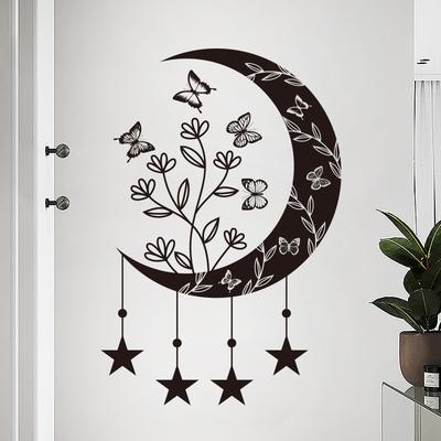 Schwarze Mondlicht Schmetterling Wandaufkleber für Kinderzimmer Mädchenschlafzimmer Kinderzimmerdeko Wohnzimmer Sofa Hintergrund Wandaufkleber
