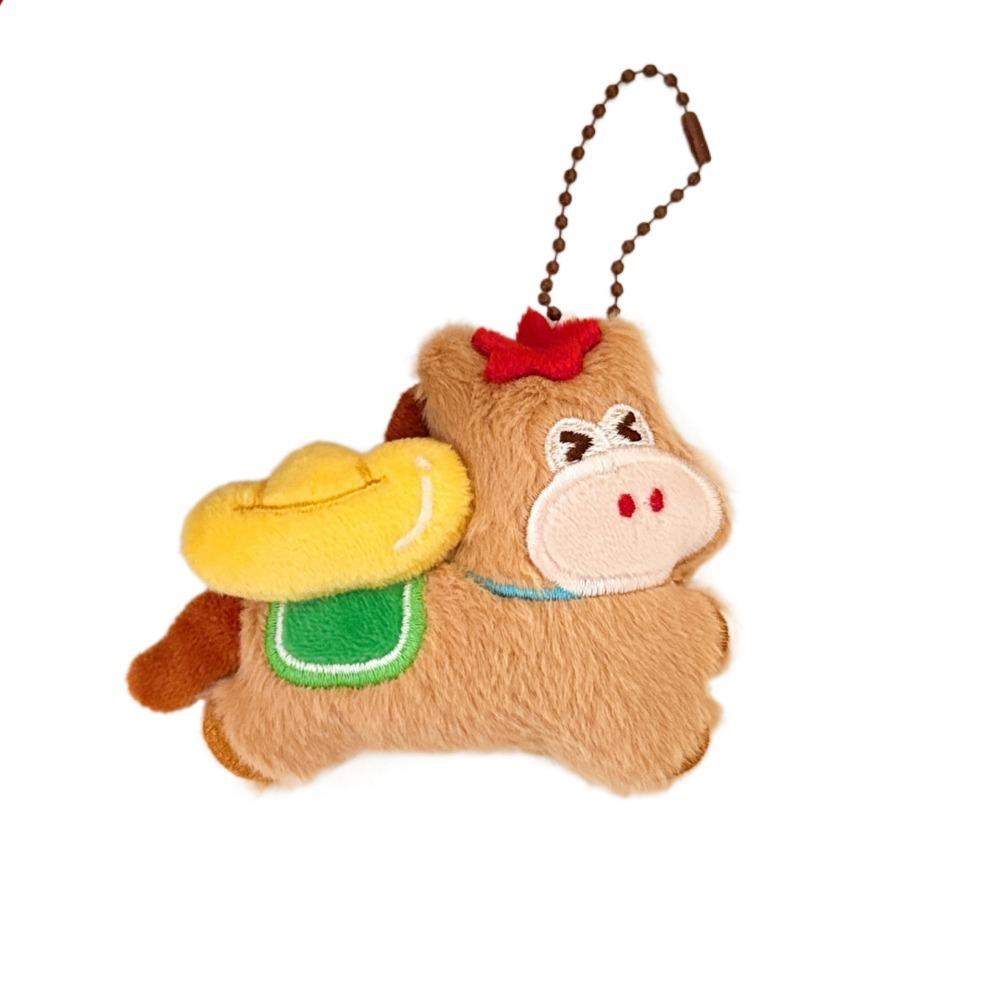 Funny Horse Year Pendant Good Luck Plush Horse Keychain Portable Bag Charm New Year Gift