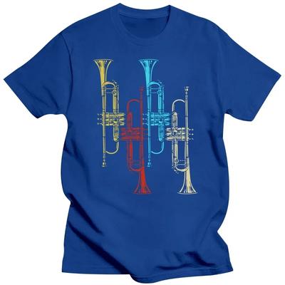 Regalos para Trompetistas de Música Jazz Retro Camisetas de Trompeta Gráficas Algodón Streetwear Manga Corta Camiseta de Cumpleaños Verano Ropa para Hombre#Color(1)