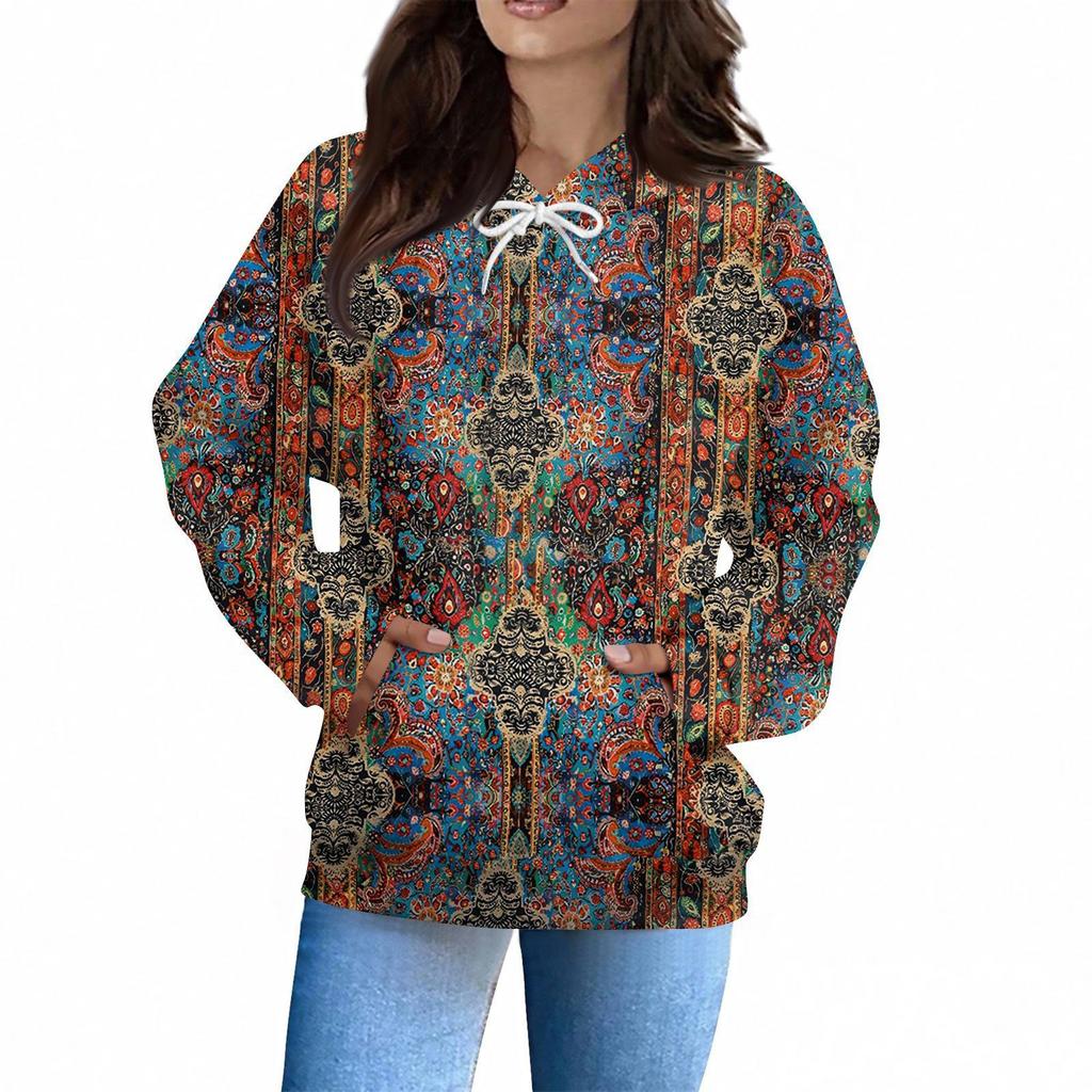Women's Fashion Daily Casual Hoodie Long Sleeve Printed Top