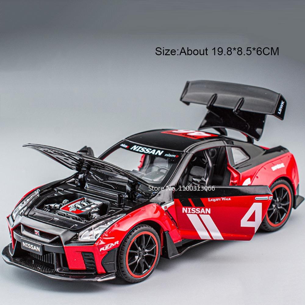 1:22 Alloy 963 GTR Models Cars Toys with Pull Back Light Sound Miniature Racing Car Toy Wheels Turned Vehicle Model Ornament