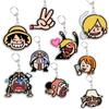 Keychain OP OPTCG Card Nami Rob Lucci Usopp Backpack Pendant Anime Game Fans Gift Recycled Acrylic Decoration Rare Card Toy 5cm