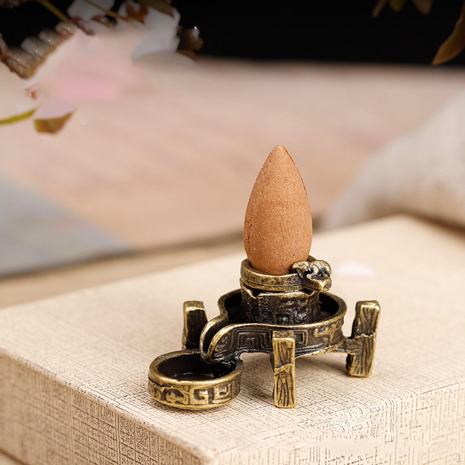 

Подставка для благовоний с обратным потоком, декоративная горелка-водопад, конусная кадильница из сплава Stone Mill 4.7x2.5cm