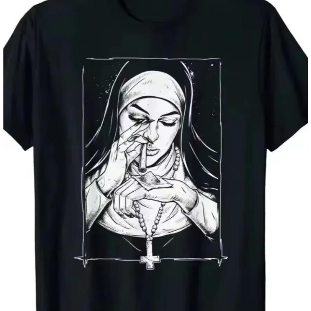 Tricou Take Drugs Nun Tricou Harajuku Y2k Mâneci Scurte Tricou Vară Supradimensionat Bărbați Tricou Casual Femei Tricou Hip Hop Stradă Top