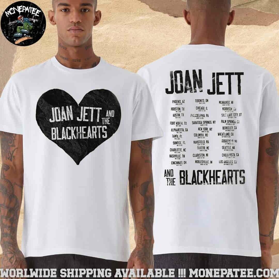 Joan Jett And The Blackhearts Tour 2026 Dates List Merchandise Two Sides T-Shirt XXXXL
