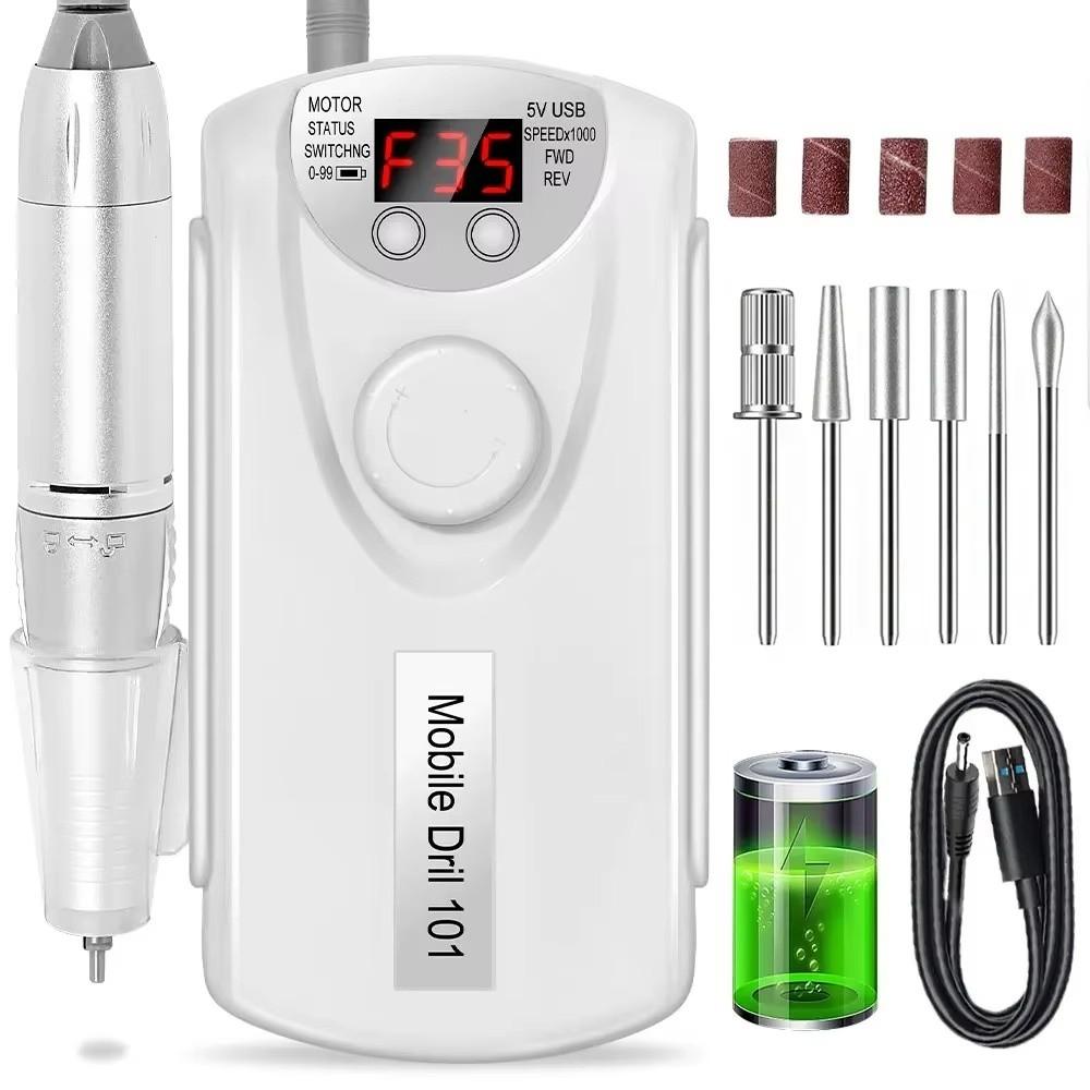 New 35000RPM Nail Drill Machine Rechargeable Manicure Professional Electric Nail Drills Low Noise Motor Polishe Sander for Nails