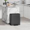 40L Dual Compartment Rubbish Bin, with Soft-Close Lid - Black