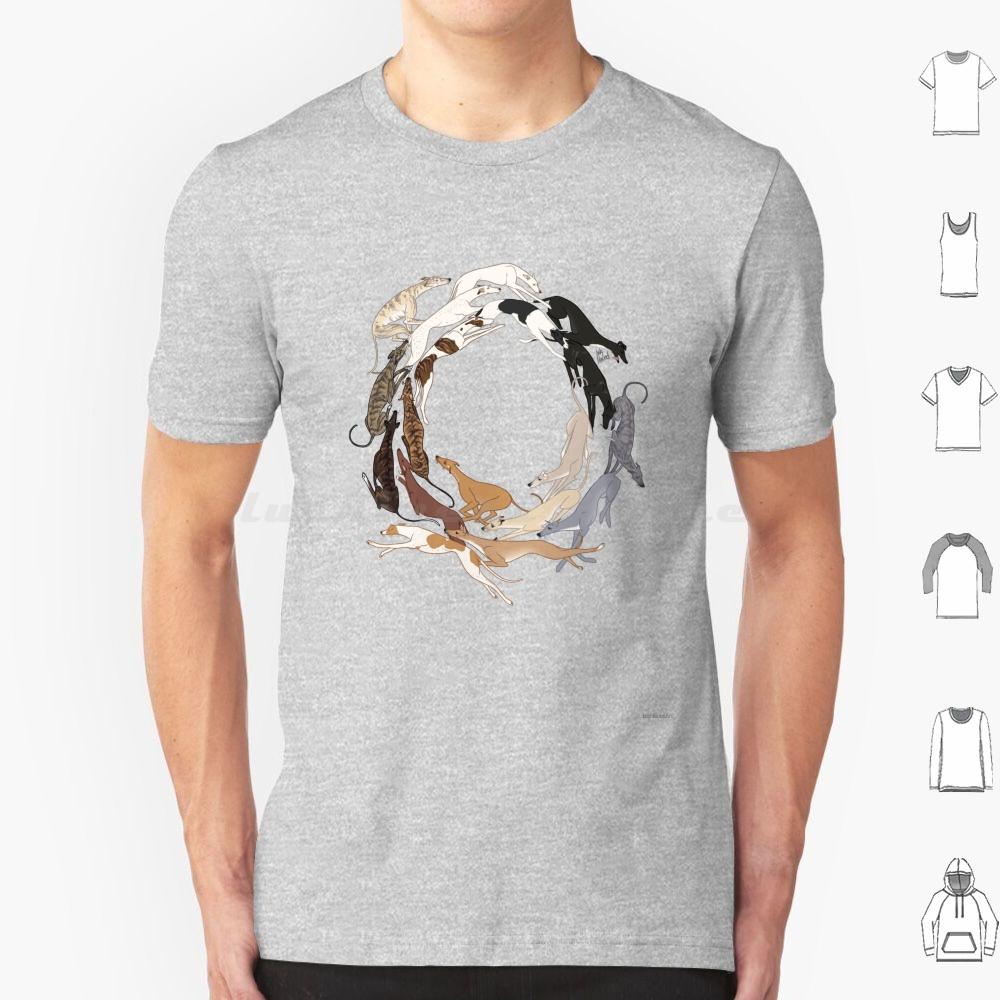 The Greyt Hound Romp T Shirt 6xl Cotton Cool Tee Greyhound Hound Sighthound Galgo Lurcher Whippet Italian Greyhound Dog Brindle