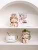Cute Girl Small Plant Pot Resin Succulent Planter for Home Office Desk Mini Ornament Fairy Garden Flowerpot Decoration