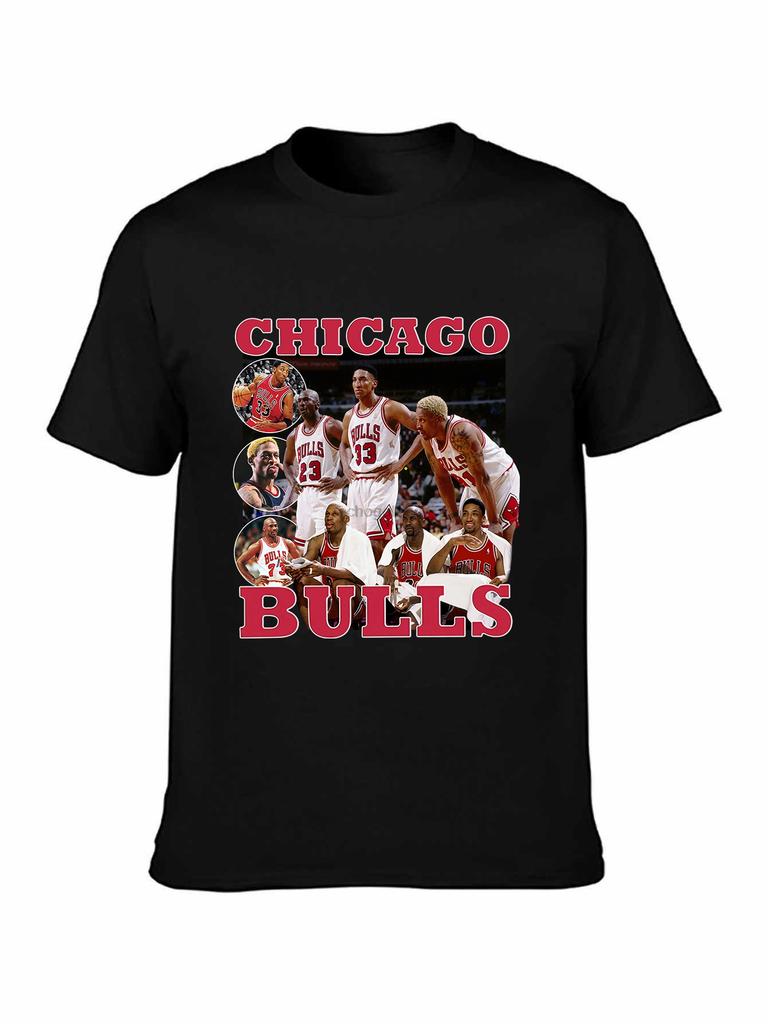 Chicago Bulls Basketball Players Graphic Print T-shirt