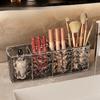 4 Grid Water Ripple Cosmetic Organizer Makeup Brush Lipstick Eyebrow Pencil Holder Desktop Storage Display Stand