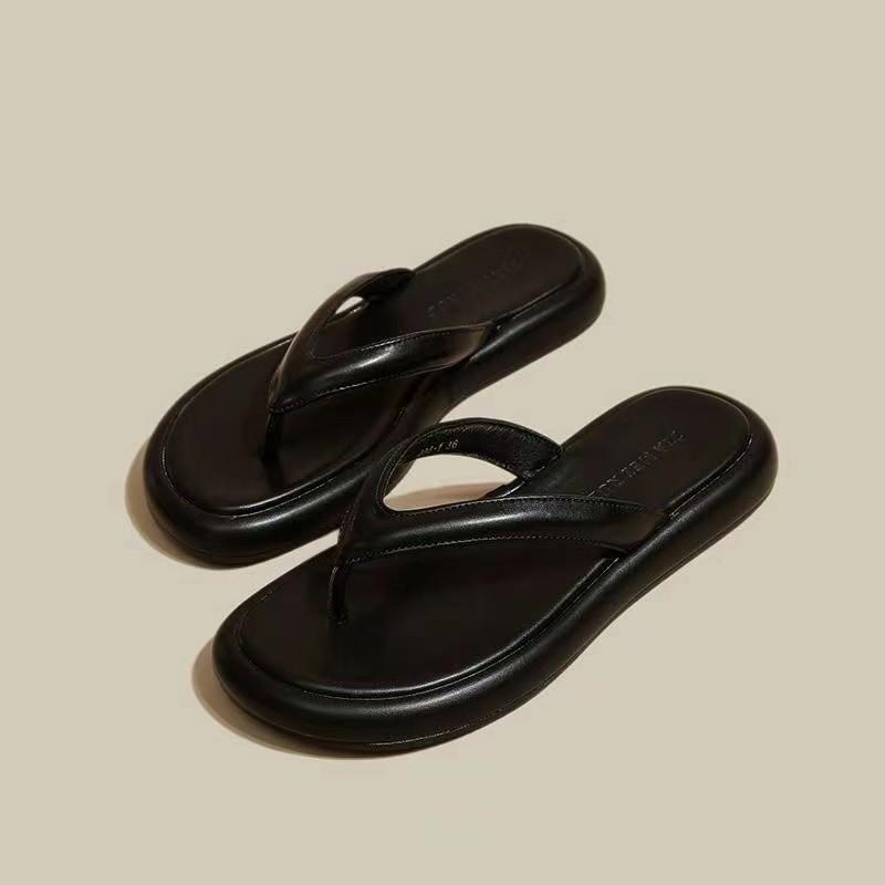 

Тапочки женские летние модные верхняя одежда на среднем и высоком каблуке пляжная обувь шлепанцы с толстой подошвой нескользящие универсальные классные тапочки для моря 40 чёрный