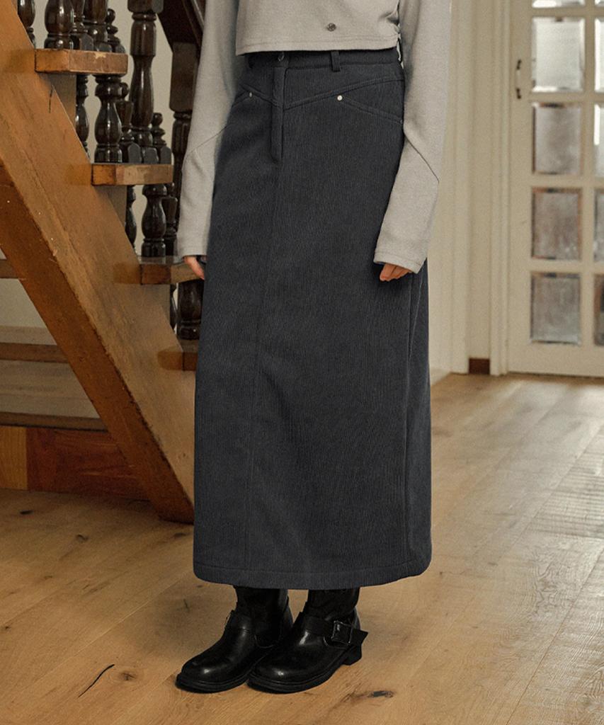 Micene Warms Corduroy M-Point Long Skirt