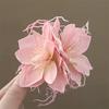 Summer Vacation Flower Duckbill Clip Dance Show White Floral Mesh Flower Hairpin Bridal Wedding Fairy Fringe Clip Girls Women