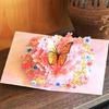 Flower Butterfly Charm Paper Card 3D Greeting Card Set with Envelope Small Card