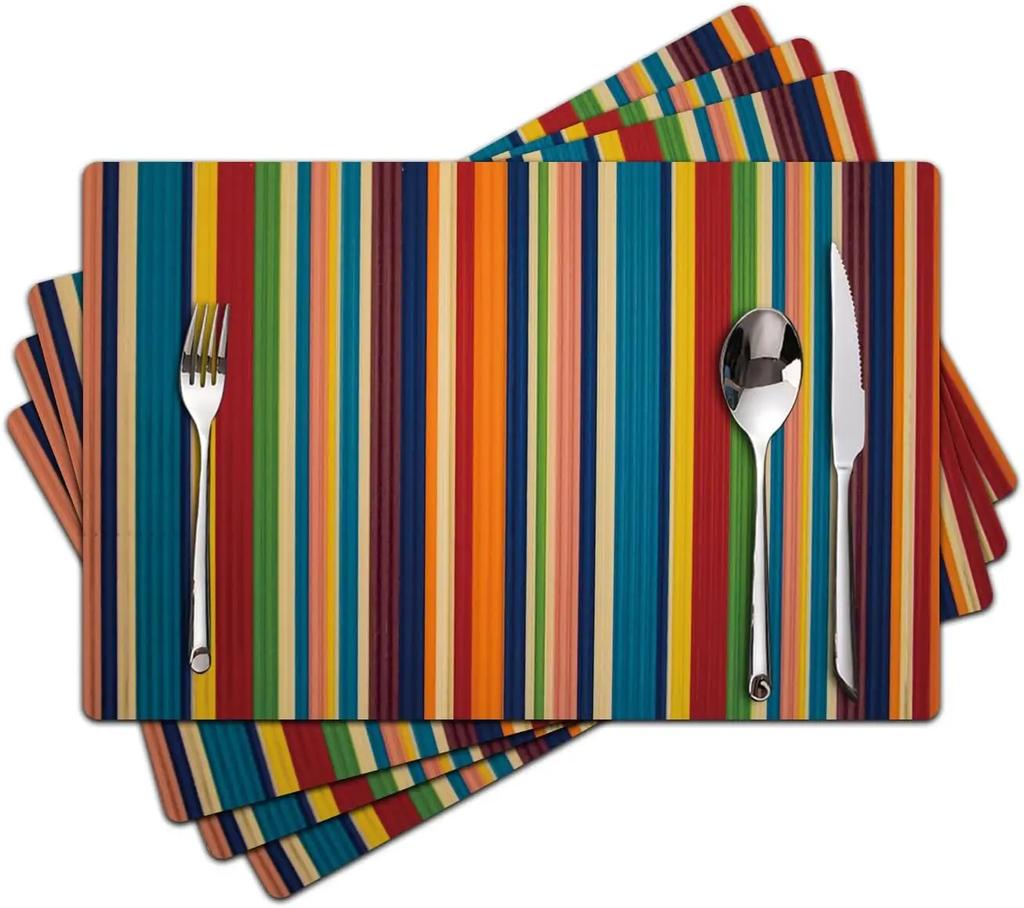 VIKAMA William Morris 'Strawberry Thief' Placemats Set of 4 Heat Resistant Washable Table Mats for Kitchen Dining Home Art Decor