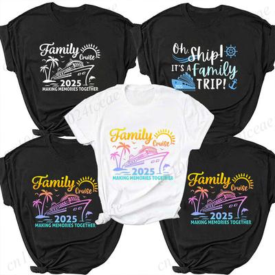 Aw Ship Family Trip 2025 Making Memories Together Shirt, Family Matching Vacation Tees, Cruise Family 2025 Vacation T-shirts