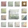 European-style Flowers and Grass Short Plush Pillowcase Sofa Cushion Cover Family