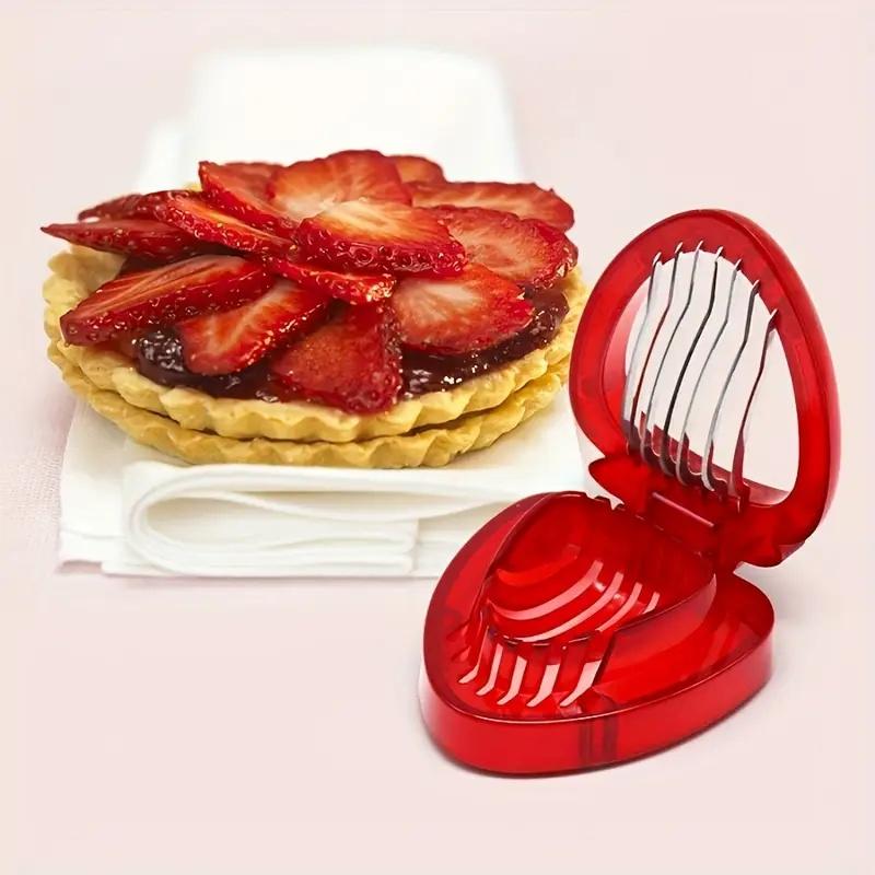Affettatore Manuale per Fragole in Acciaio Inossidabile - Adatto per Frutti di Bosco, Ciliegie Facile da Pulire, Perfetto per Frullati Strumento da Cucina