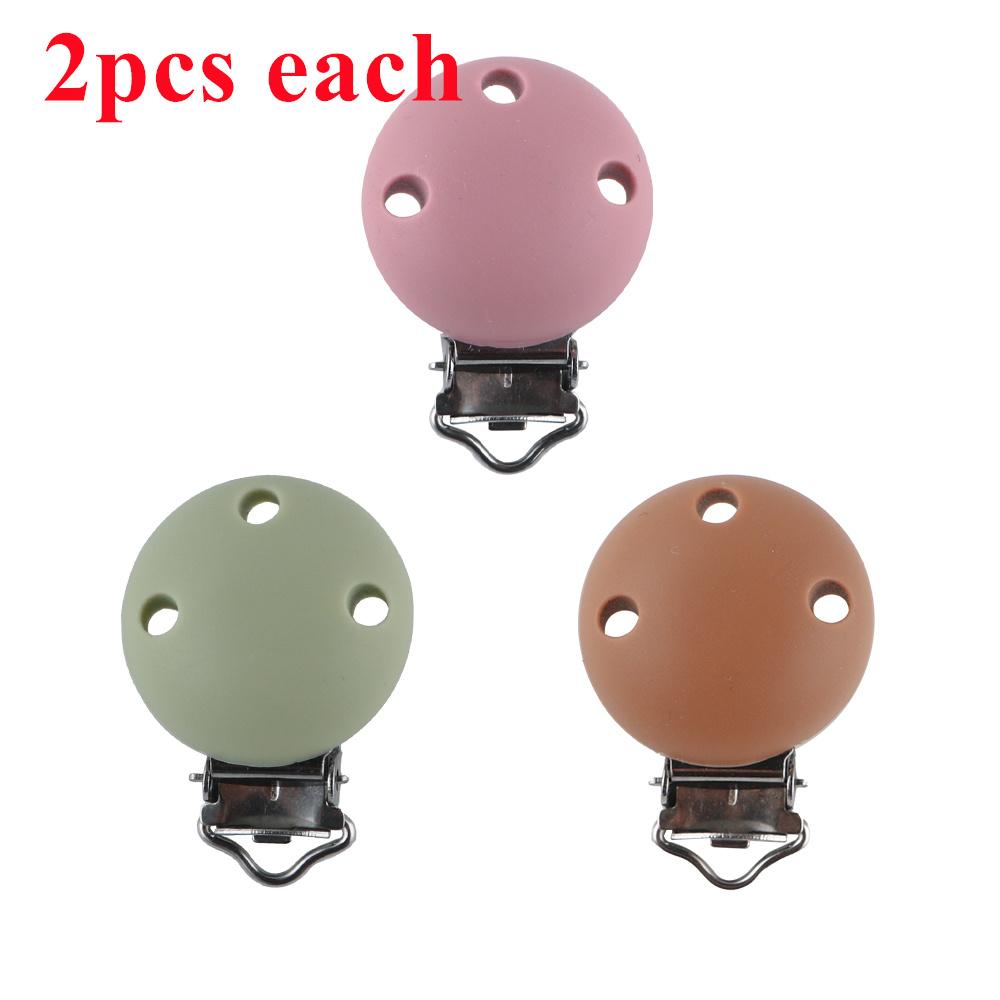 6pcs New Color 30mm Silicone Round Metal Clips DIY Bag Hat Chain Keychain Holder Clamps Jewelry Handmade Accessories