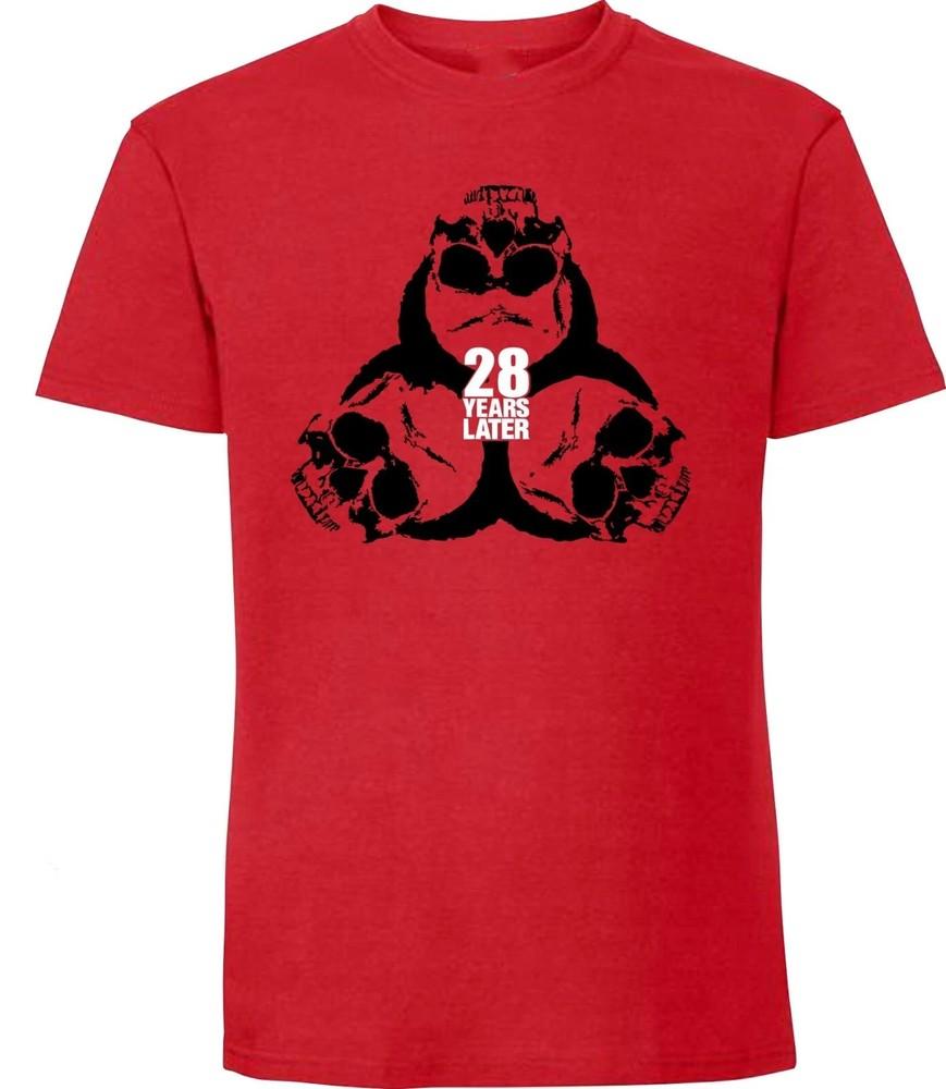 (Red) Biohazard 28 Years Later T-Shirt Reprint Horror Zombie Unisex  Unisex T-Shirt S