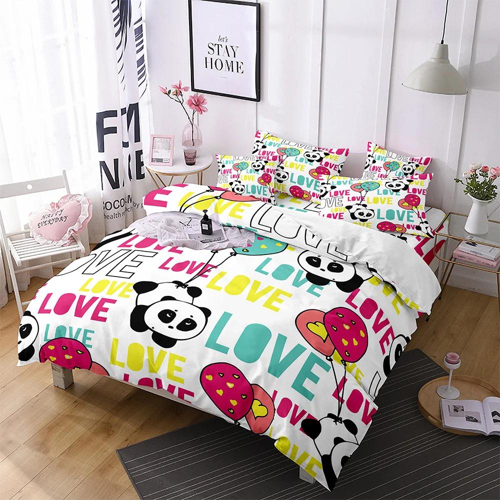 Comforter Lips Polyester Red Heart Valentine'S Day Present For Couple Wife King Queen Size Bedding Set With