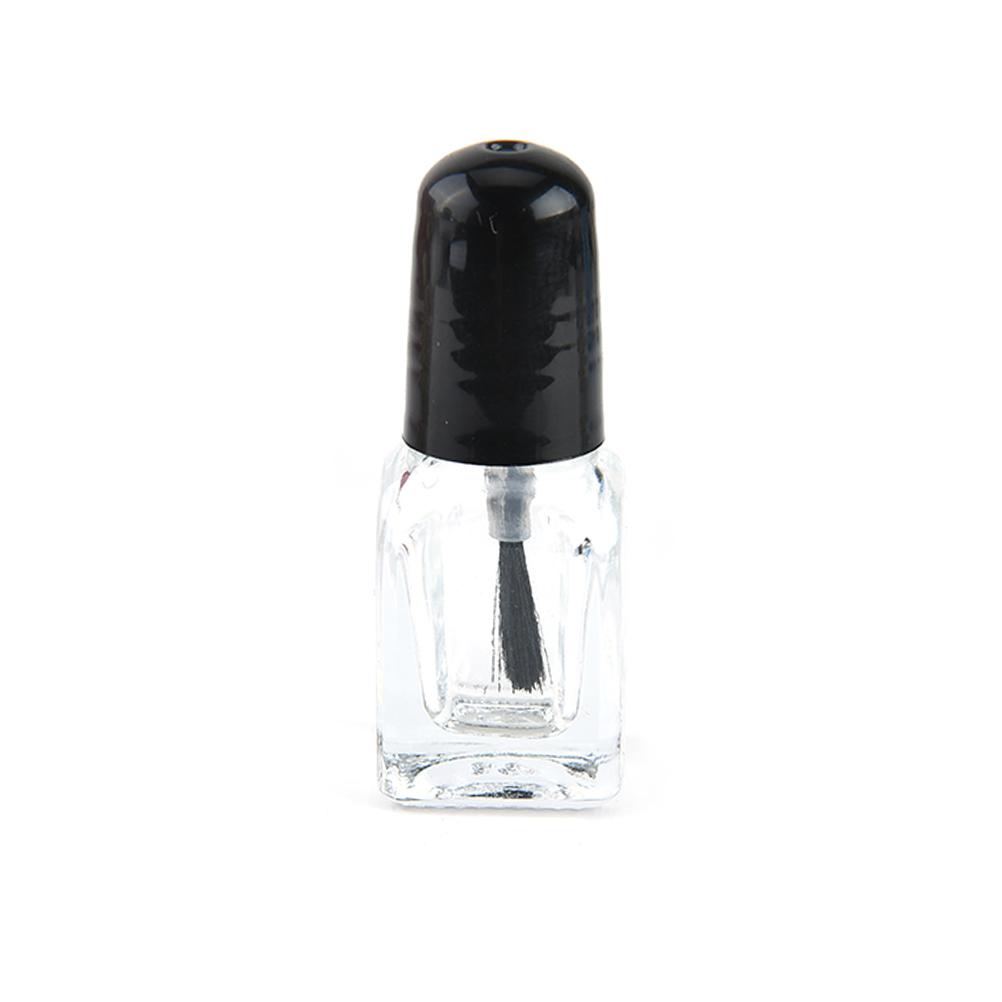 2ml/3ml Empty Nail Polish Clear Glass Bottle Storage Container with Black Cap