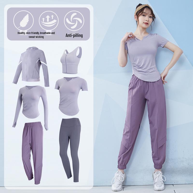 Women's Quick-Dry Summer Sports Set: Short Sleeve Running T-Shirt & High-End Yoga Outfit