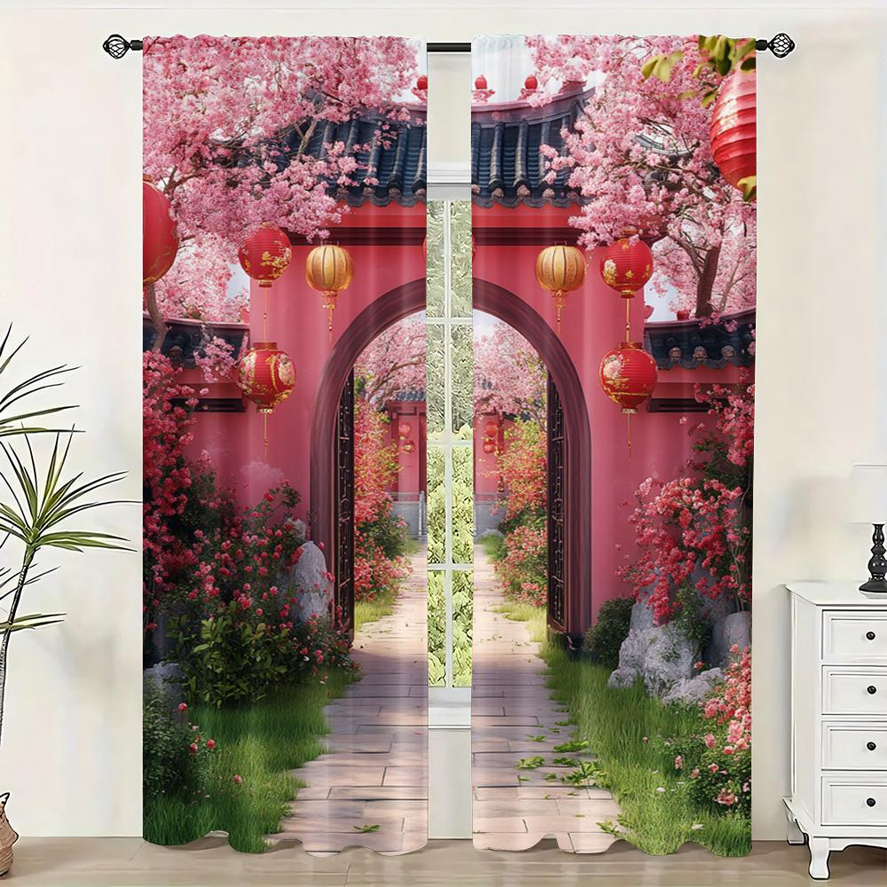 

2 шт., Оконные шторы Garden6 Полиэстер, Без электричества Подходит для празднования дня рождения, для праздничных украшений 29x65in(75x166cm)