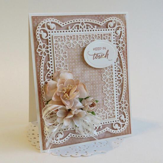 Fustelle in metallo con cornice rettangolare a forma di fiore, fai da te, scrapbooking, biglietti, album, stencil