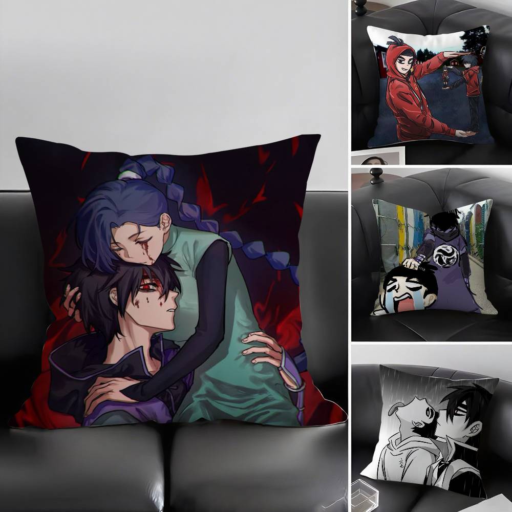 S-Scissor Seven Pillow Case Office Sofa Dorm Chair Back Short Plush Double-Sided Printing Home Cushion Cover